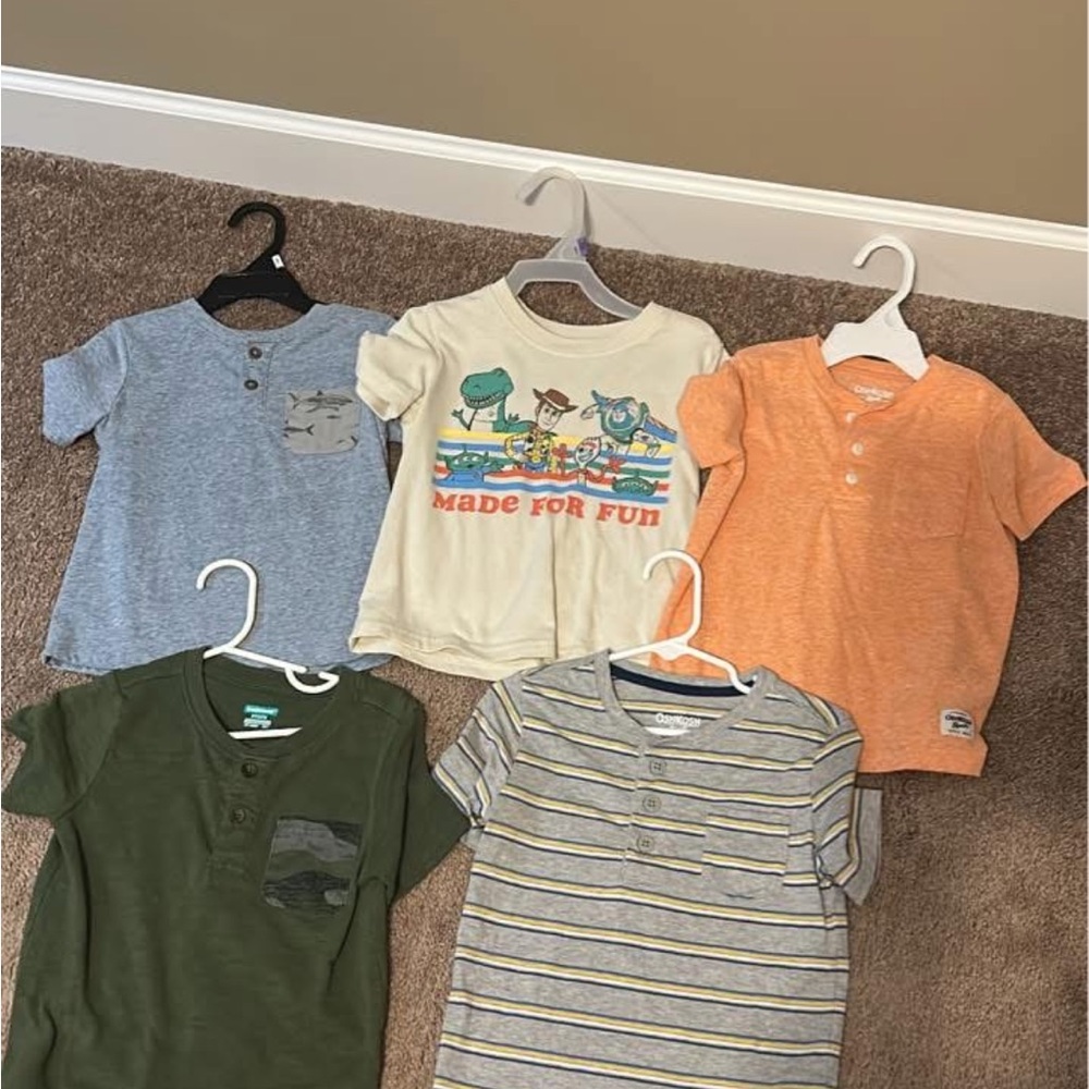Orange and Green Kids Henley Shirts